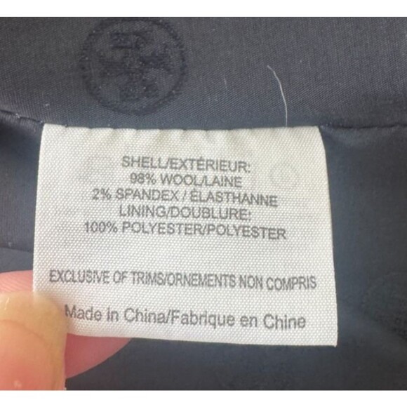 Tory Burch Blazer Women 2 Navy Wool Work Office Business Blazer Designer Classic - Picture 9 of 12